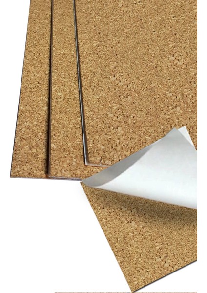 Yapışkanlı Mantar Levha 2mm 20X30CM, 2'li Paket, Krem Renk