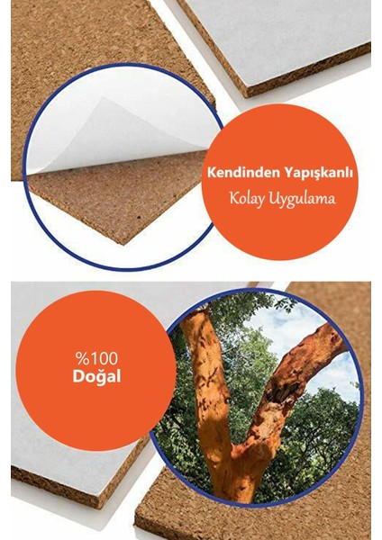 Yapışkanlı Mantar Levha 2mm 20X30CM, 2'li Paket, Krem Renk fiyatları