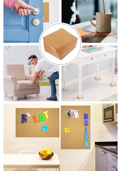 Yapışkanlı Mantar Levha 2mm 20X30CM, 2'li Paket, Krem Renk fırsatları