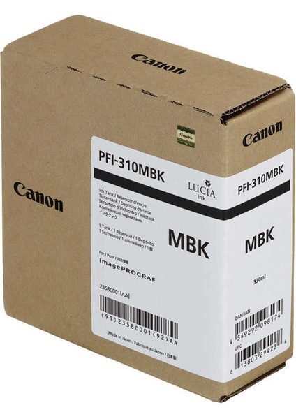 PFI-310MBK Mat Siyah Kartuş 330ML