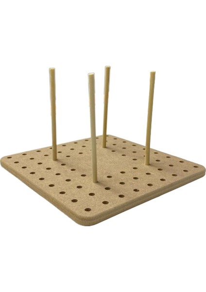 Bej Motifli Tahta 15X15 Cm, Yaratıcı ve Eğlenceli Dekorasyon Malzemesi
