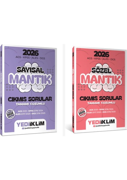 Yediiklim 2026 Ags Kpss Ales Dgs Sayısal - Sözel Mantık Tamamı Çö