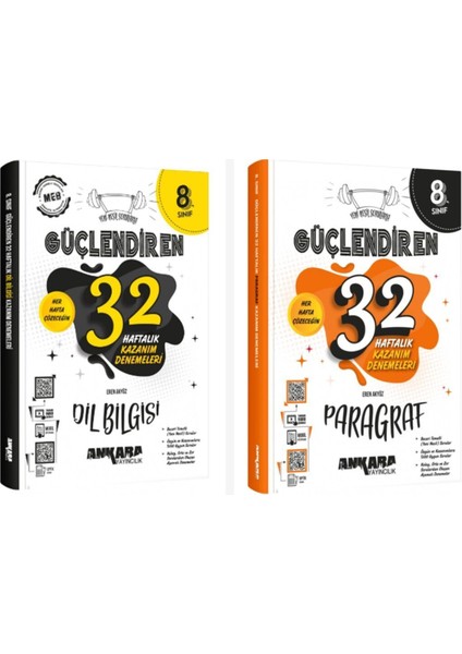 Ankara 8. Sınıf Güçlendiren 32 Haftalık Paragraf + Dil Bilgisi Ka