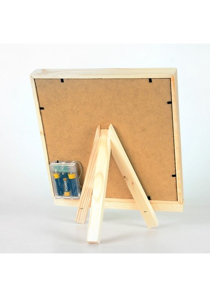 Siyah LED Işıklı Ahşap Mesaj Panosu, Ayaklı, Şık ve Modern Tasarım