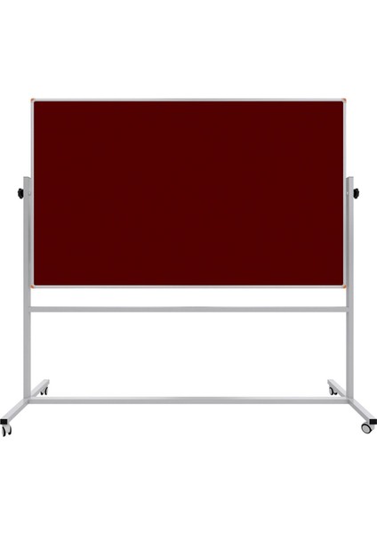 Çift Taraflı 90X120 cm Dönebilen Tekerlekli Mobil Bordo Kumaş Pan