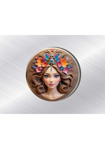 3 Adet 6x6 cm Uv Baskılı Ahşap Magnet V22