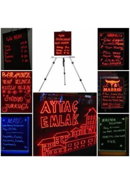 30X40CM Neon LED Yazı Tahtası, Sil ve Yaz, Sihirli Işıklı Tabela, Mor Renk fiyatları
