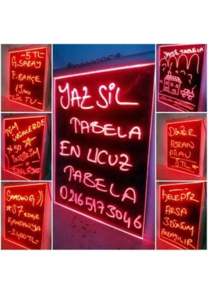 30X40CM Neon LED Yazı Tahtası, Sil ve Yaz, Sihirli Işıklı Tabela, Mor Renk modelleri
