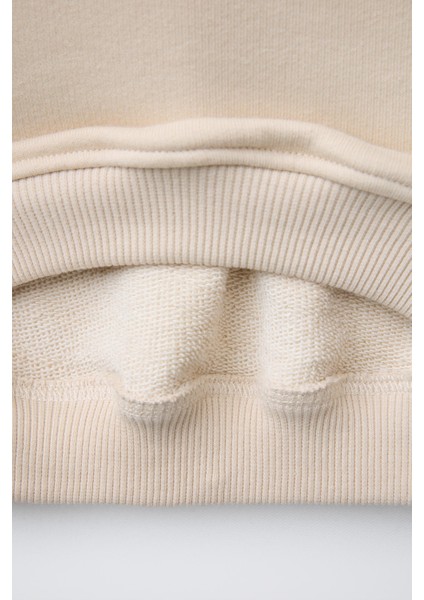 Kız Çocuk Pamuklu Krem Welcome Day Sweatshirt ve Fırfır Paça Pantolon Takım - Rahat Günlük Stil indirimleri