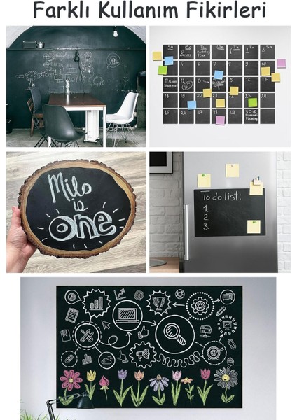 Yapışkanlı Kara Tahta 60X100 Cm, Tebeşir Hediyeli, Çocuklar Için Yazı ve Çizim Tahtası indirimleri