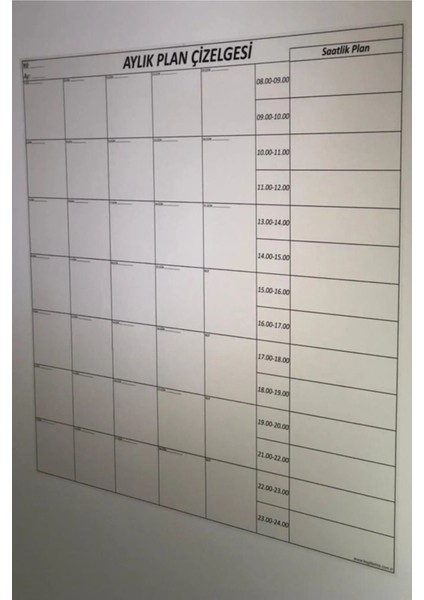Aylık Planlayıcı Takvim Çizelgesi 100X100 Cm, Beyaz Tahta, Pratik ve Şık Tasarım
