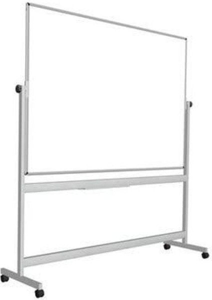 90X120 Tekerlekli Ayaklı Yazı Tahtası, Beyaz, Kolay Taşınabilir ve Kullanışlı