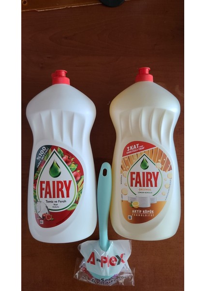 Faıry Sıvı Bulaşık Deterjanı 2 ADETX1500 ml ( Nar/limon Kokulu Aktif Köpük) A-Plex Saplı Ovma Topu Hediye