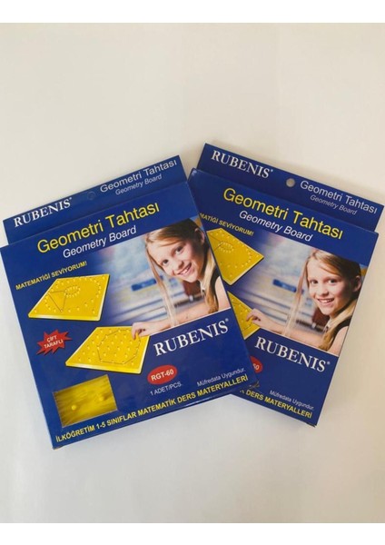 Sarı Ahşap Geometri Tahtası, Eğlenceli ve Öğretici Öğrenme Seti