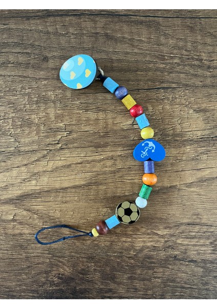 1 Adet Doğal Ahşap Emzik Zinciri Emzik Askısı Ahşap Emzik Zinciri Emzik Tutucu