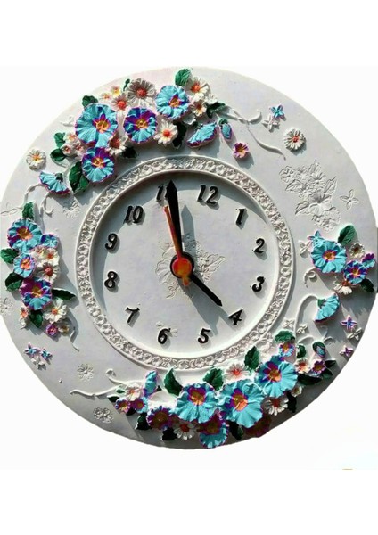 Gül Çiçek Kabartmalı Saat 20CM Silikon Kalıp K-516 indirimleri