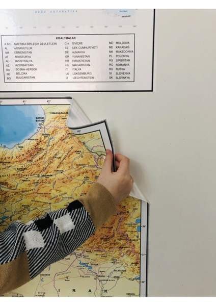 Renkli Türkiye ve Dünya Fiziki Haritası Seti, Eğitici ve Dekoratif Akıllı Kağıt Tahta fiyatları