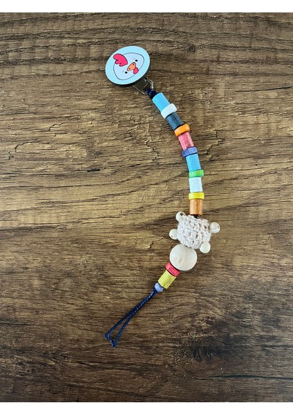 1 Adet Doğal Ahşap Emzik Zinciri Emzik Askısı Ahşap Emzik Zinciri Emzik Tutucu