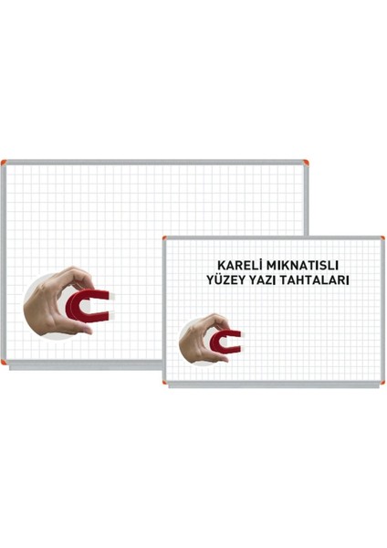 120X180 cm Kareli Manyetik Yüzey Duvara Monte Beyaz ve Yeşil Yazı Tahtası