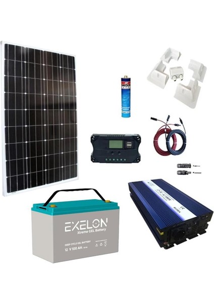 Karavan Solar Enerji Paketi 1000W Tam Sinus UPS İnvert