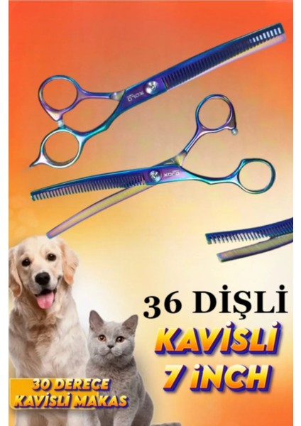 3 Parça 6,5 Inch 17 cm Deri Çantalı Pet Shop Evcil Hayvan Kedi Köpek Traş Kuaför Makas Seti indirimleri