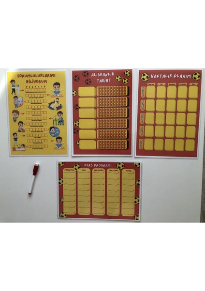 Çocuklar Için Renkli Planlayıcı Seti, Alışkanlık ve Ders Takibi, Haftalık Program fiyatları