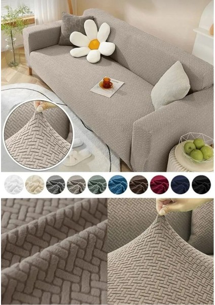 Koltuk Örtüsü Lastikli Kayma Yapmayan 3 Kişilik Çekyat Kanepe Kılıfı 1 Adet