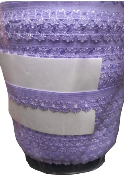 Çamaşır Lastiği Dantelli 1 cm 1 Metre Açık Mor