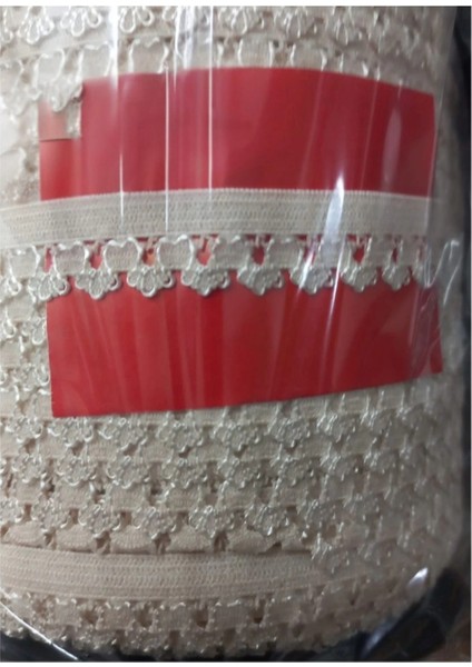 Çamaşır Lastiği Dantelli 1 cm 1 Metre Krem