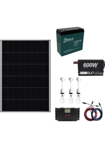 170 Watt Güneş Paneli Tv Aydınlatma Paketi Solar Paket