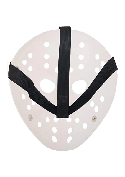 Beyaz Kırmızı Çizgili Tam Yüz Hokey Maskesi indirimleri