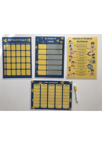 Çocuklar Için Renkli Planlayıcı Seti - Alışkanlık, Sorumluluk ve Ders Programı fiyatları