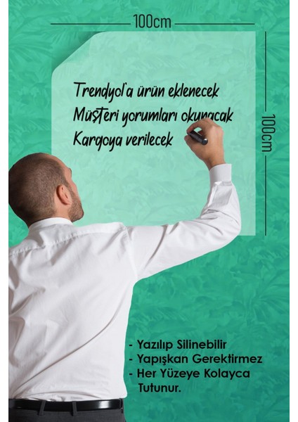 2 Adet 100X100 cm Şeffaf Akıllı Yazı Tahtası Kalem Hediye indirimleri