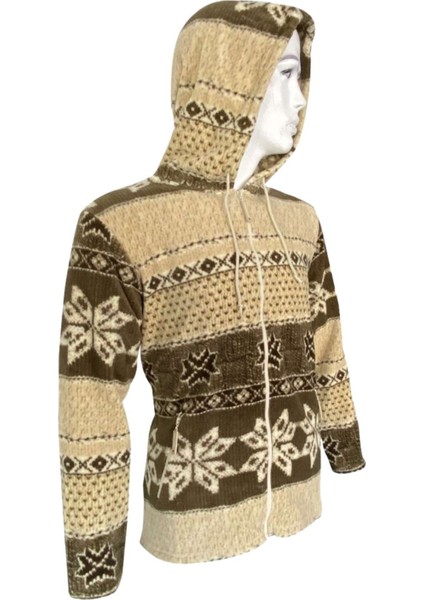 Kapşonlu Polar Ceket - Thermoform - Kahverengi