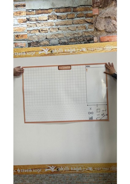 Yapışkanlı Matematik Branş Tahtası, 80X120 Cm, Beyaz, 2 Adet