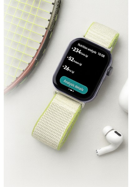 Apple Watch 10 46MM 6 7 8 Se Ultra Uyumlu 42 44 45 49MM Ince Hasır Örgü Cırtlı Kumaş Kordon Kayış indirimleri