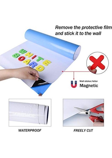 60X90 cm Manyetik ve Yapışkanlı Beyaz Tahta, Silinebilir Duvar Mesaj Paneli fiyatları