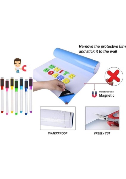 60X90 cm Manyetik ve Yapışkanlı Beyaz Tahta, Silinebilir Duvar Mesaj Paneli modelleri