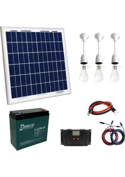 40 Watt Güneş Paneli Aydınlatma Paketi Solar Paket