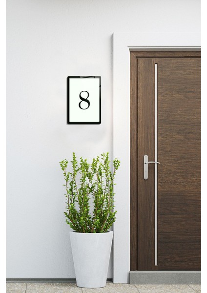 Cam Kapı Numarası, Siyah Yazı, 14.8X21 cm