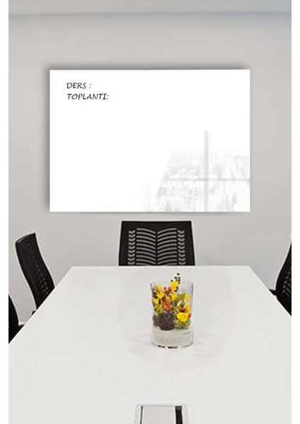 50X60 cm Şeffaf Temperli Cam Yazı Tahtası, Modern ve Şık Tasarım