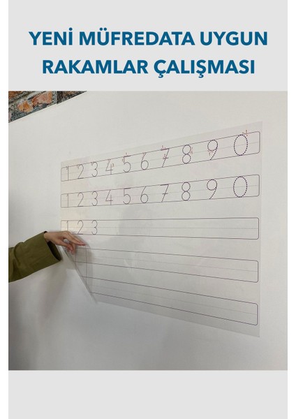Rakam Çalışması Akıllı Kağıt Tahta 85X56 cm Kalem Hediyeli, Beyaz