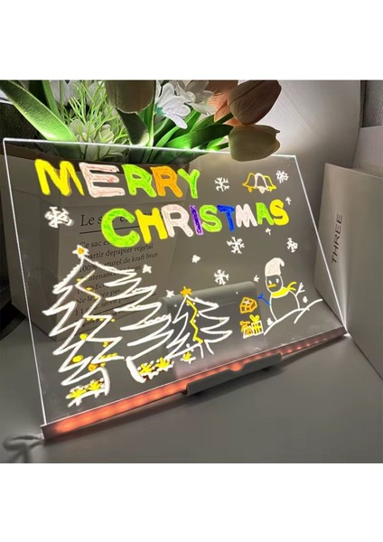 20/20 LED Işıklı Yazı Çizim Tahtası, Ayarlanabilir Stand, Hediye ve 7 Kalemli