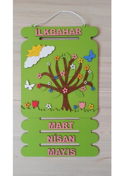 Doğal Ahşap Mevsim Şeridi, Dekoratif ve Şık Ev Süsleme Figürü fiyatları