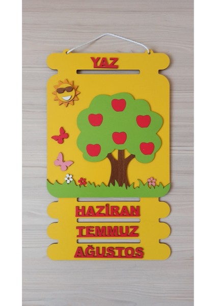 Doğal Ahşap Mevsim Şeridi, Dekoratif ve Şık Ev Süsleme Figürü modelleri