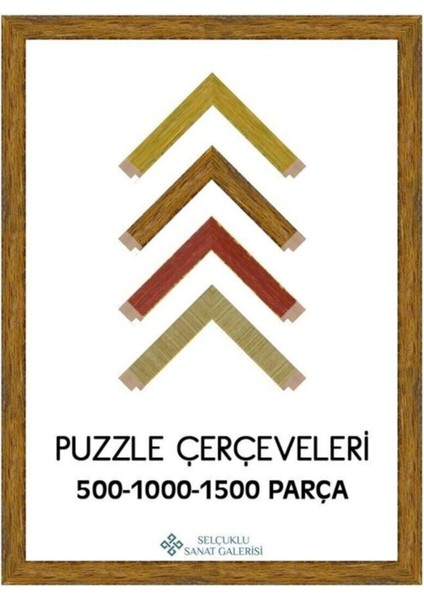 Eskitme Ahşap Puzzle Çerçevesi 68X96 Cm, 30 mm Kalınlık, Kahverengi