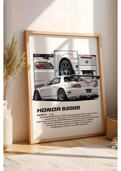 S 2000 Çerçeveli Tablo - Honda Car Poster