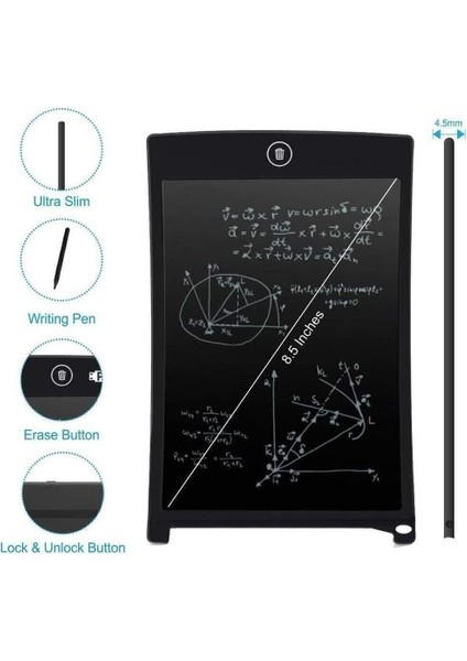 8.5 Inç Elektronik LCD Yazma ve Çizim Tableti, Turkuaz Renk