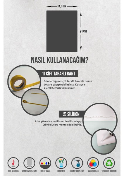 Şeffaf Kapı Numarası, Siyah Yazı, 14.8X21 Cm, Cam Yönlendirme Levhası