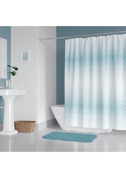 Banyo Perdesi 1X120X200 Tek Kanat Duş Perdesi Halka Hediyeli Duşakabin Perdesi 1079